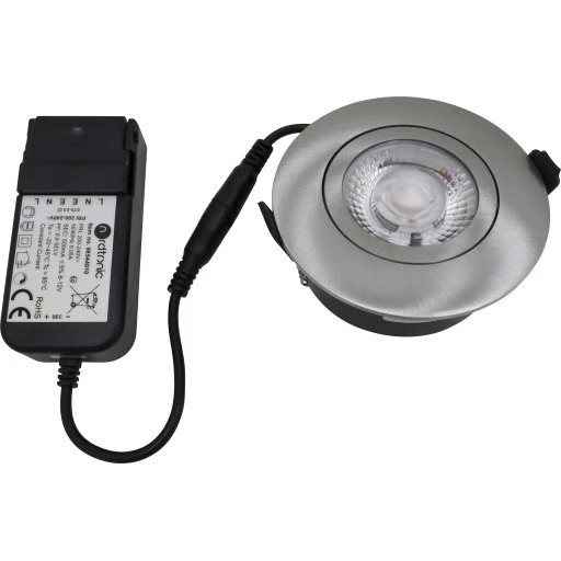 Nordtronic Low Profile Flexible indbygningsspot, 8,3 cm, børstet alu, 3000K