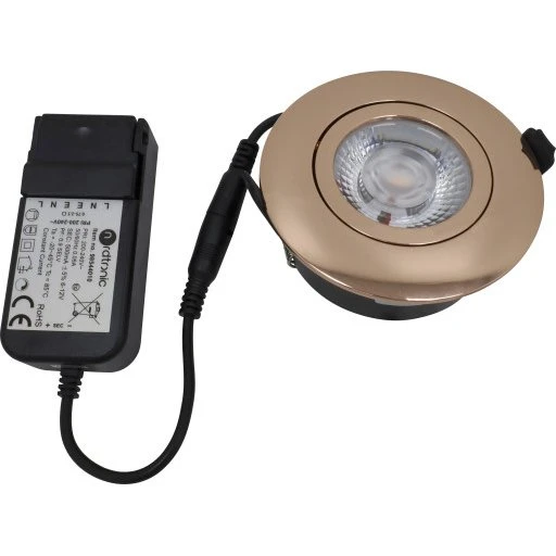Nordtronic Low Profile Flexible indbygningsspot, 8,3 cm, kobber, 2700K