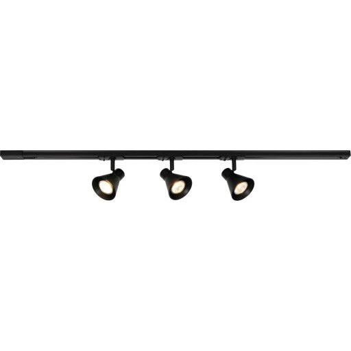 Nordlux Eik Link 3 skinnespots + 1 meter strømskinne, sort