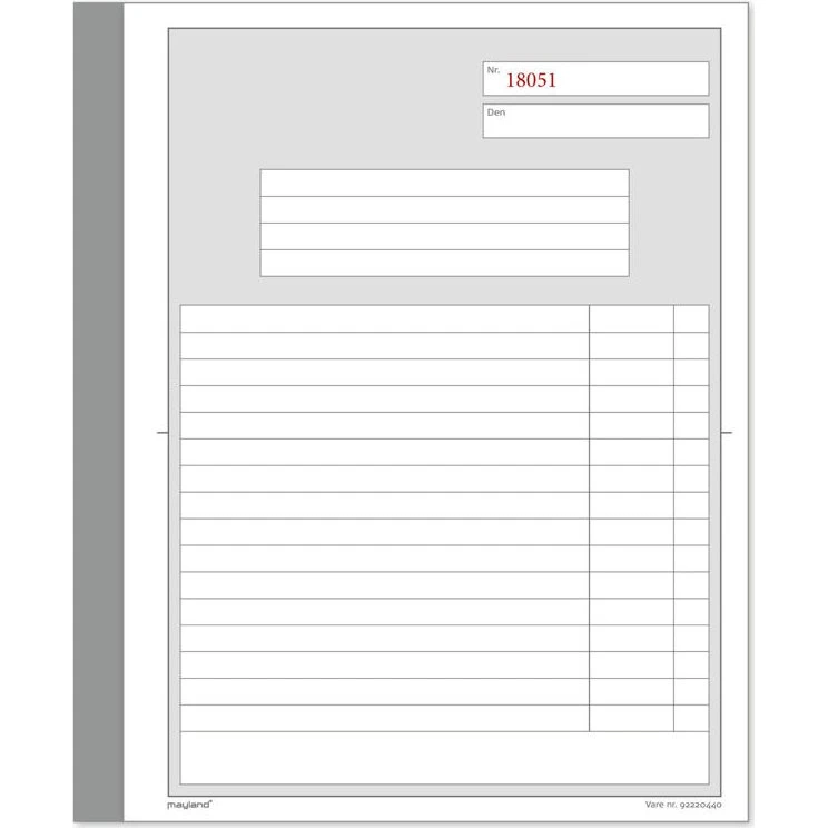 Mayland Duplikatbog 148x200 mm 2x50 Sider med Kopi