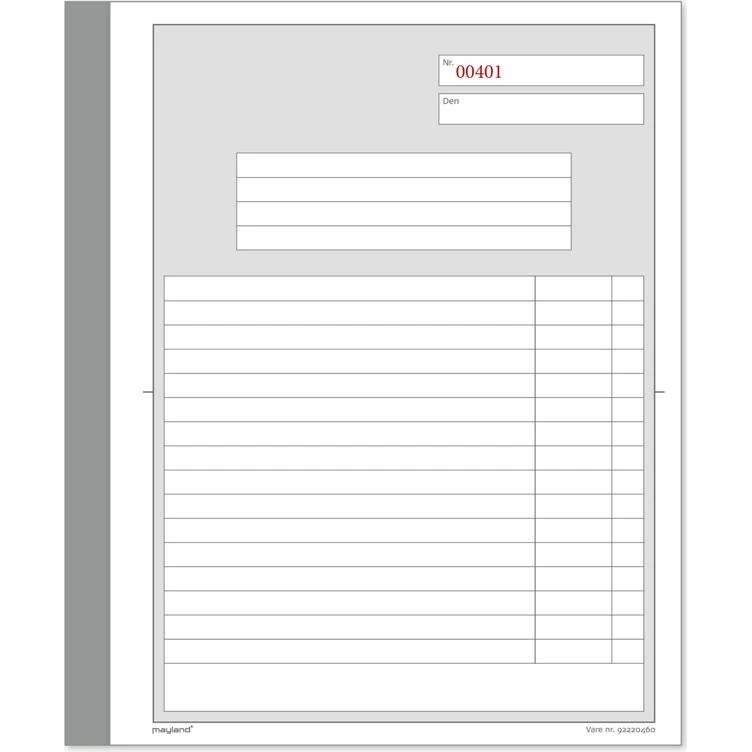 Mayland Triplikatbog 148x200 mm 3x50 Blade med Kopi