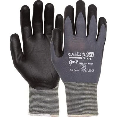 Grip Str. 7 Nylon/Lycra med Nitrilbelægning