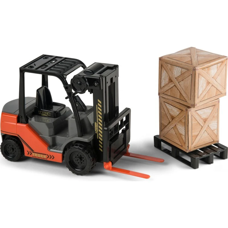 Speedcar Gaffeltruck med palle og pakker, 25 cm, orange/sort