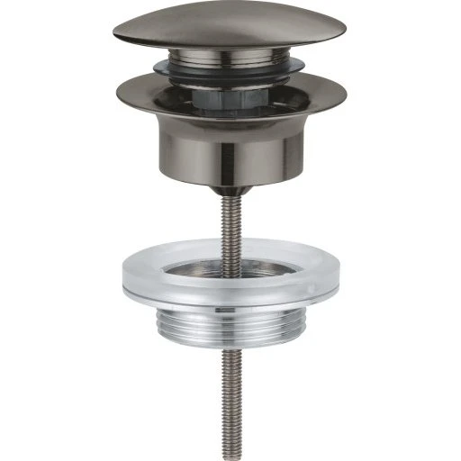 Grohe push-open bundventil, børstet hard graphite