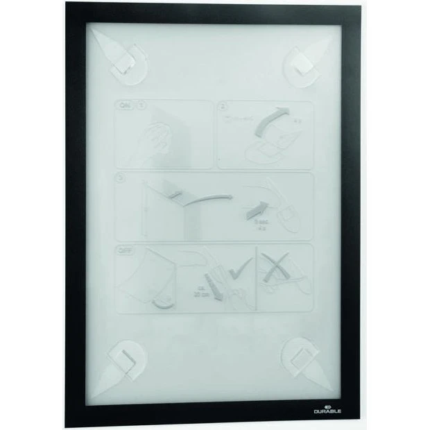 Duraframe® A4 Magnetramme Sort, Aftagelig