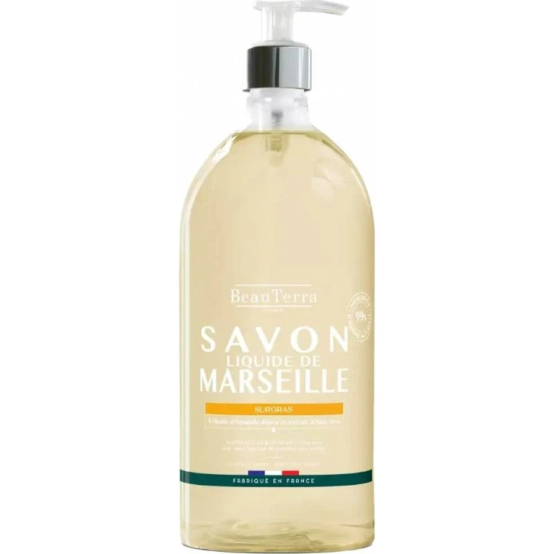 BeauTerra Marseille Flydende Sæbe 1L – Mandelolie & Aloe Vera