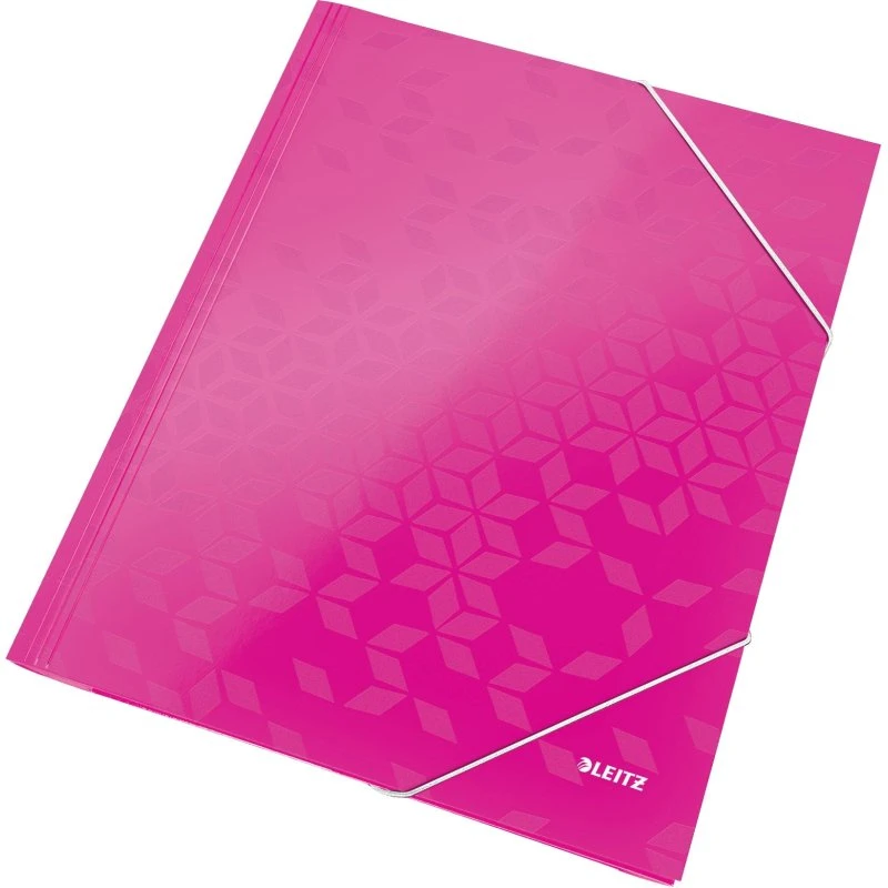 Leitz WOW A4 Pink 3-klap elastikmappe