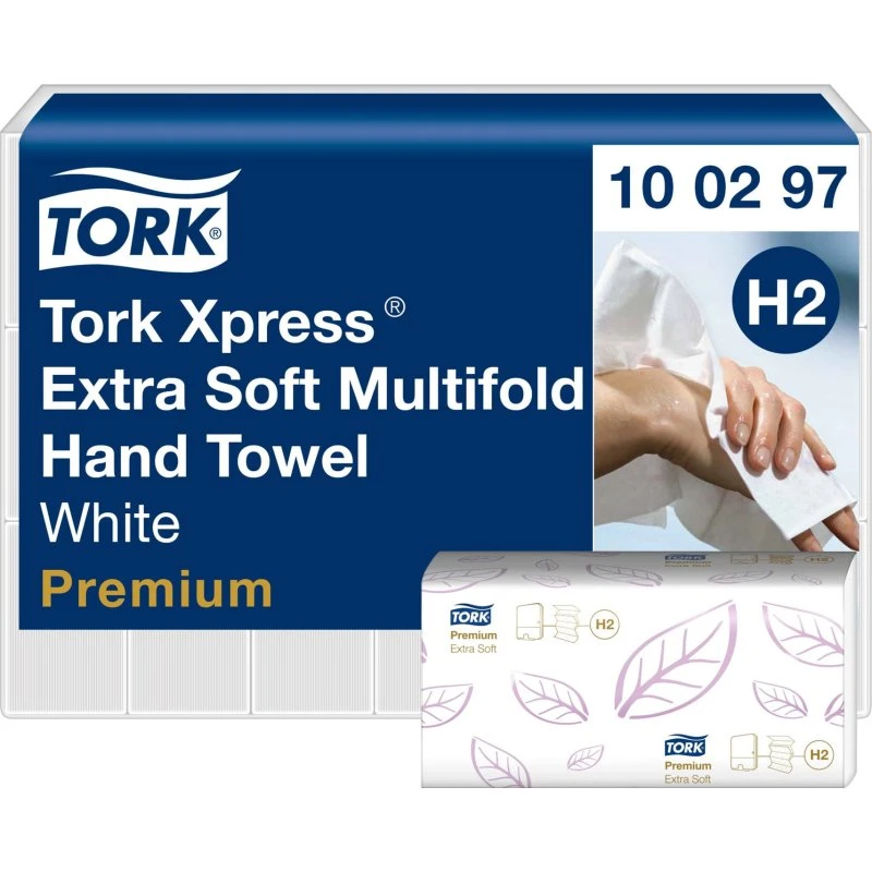Tork Premium Extra Soft Håndklædeark H2 2-lag 21x100 cm