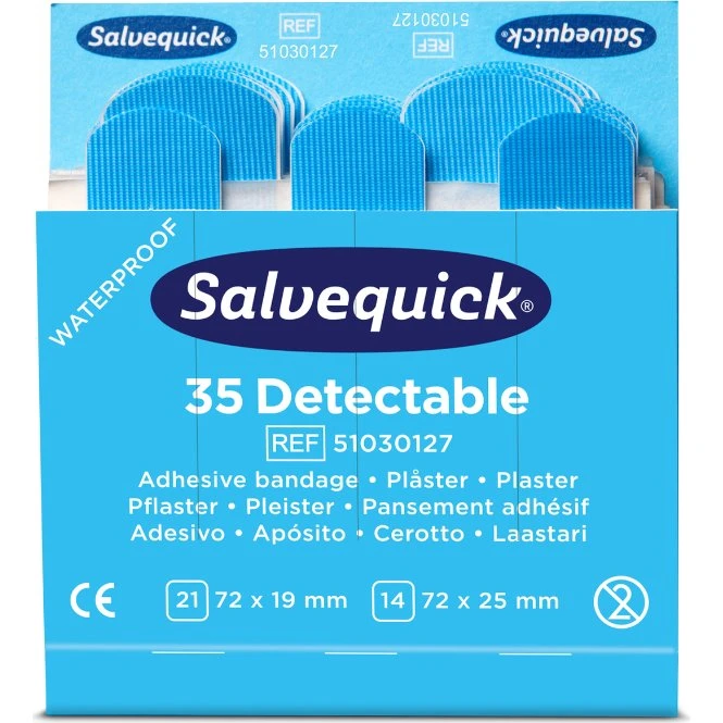 Salvequick Blå Sporbar Plaster 35 stk