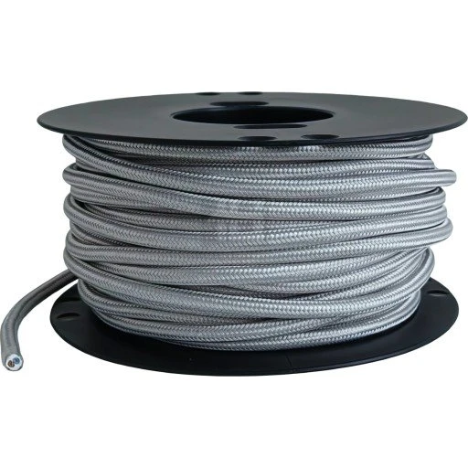 TBI Stofledning 2x0,75 mm², Sølv, Metervare