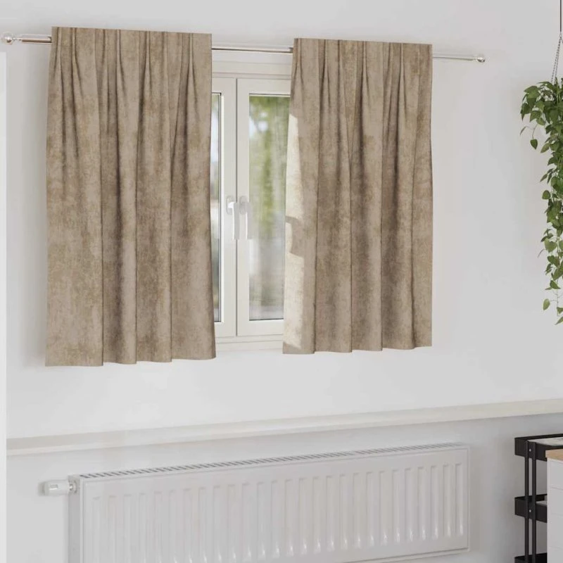 vidaXL Velour Gardiner 2 stk, champagne, 140 x 140 cm