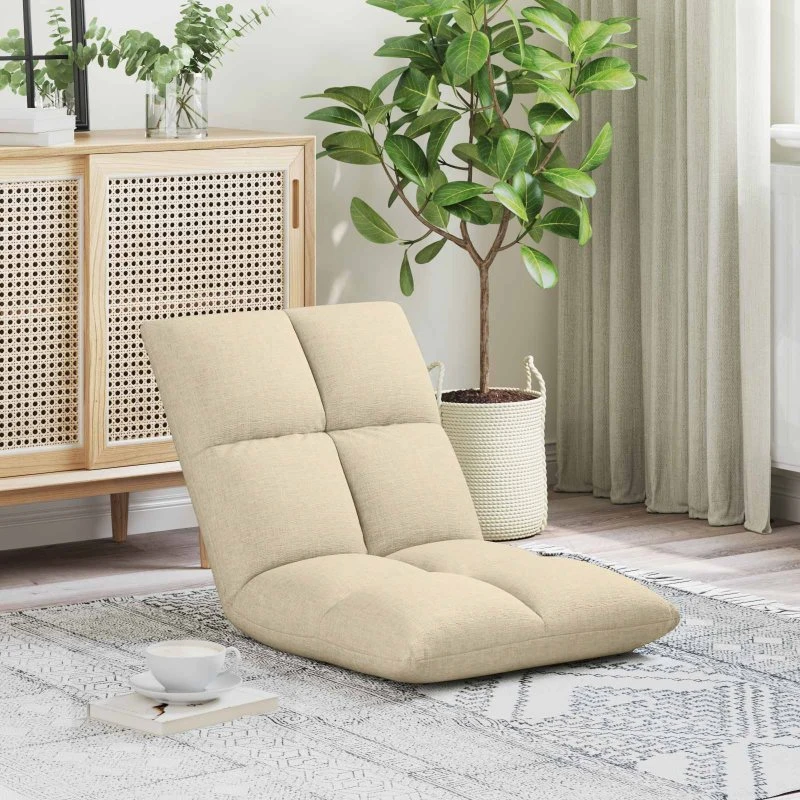 vidaXL Justerbar Gulvstol Creme
