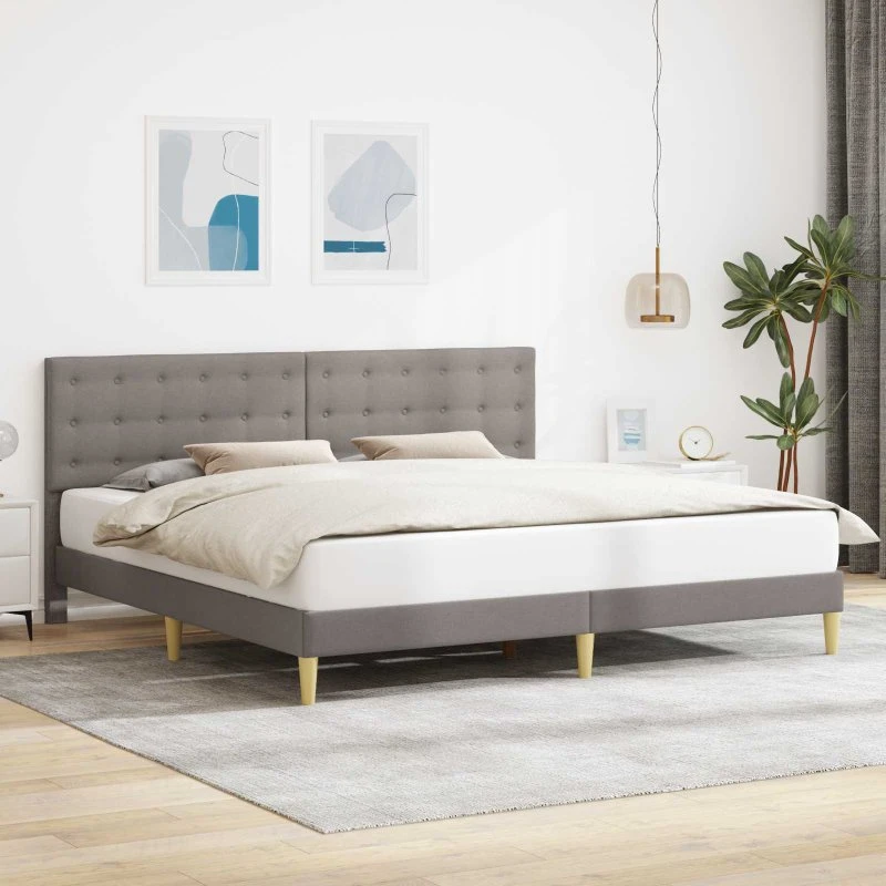 vidaXL Sengestel med Hovedgærde Gråbrun 180 x 200 cm