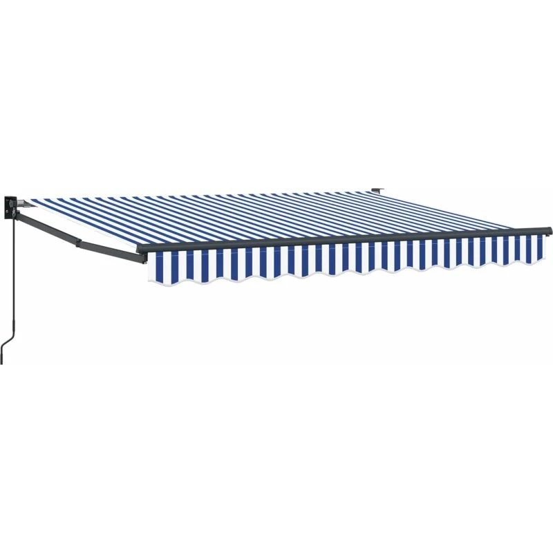 Sundby Foldemarkise 3,5 × 2 m blå/hvid stribet