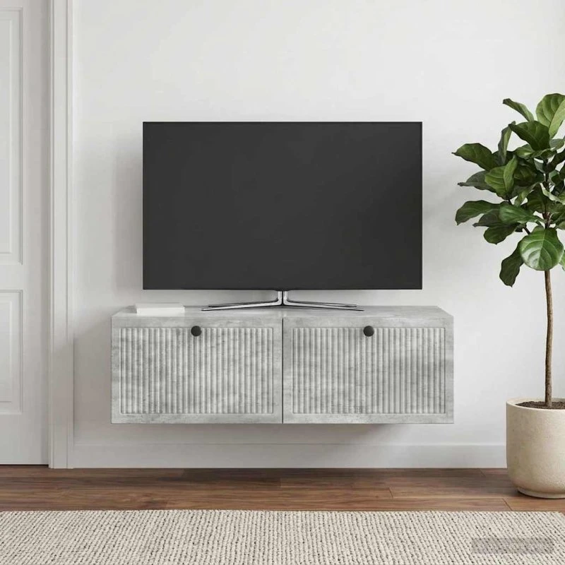 vidaXL Væghængt TV-skab Betongrå 98 x 41 x 30 cm