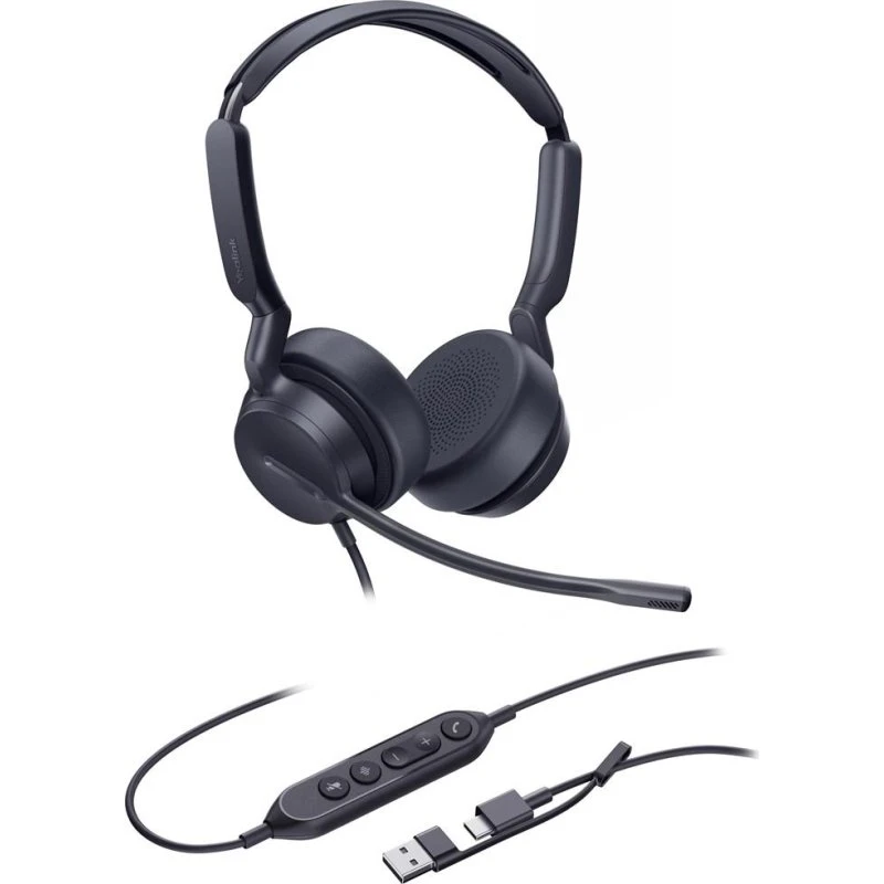 Yealink UH42 Dual UC Kablet Headset - USB-C/USB-A, Sort