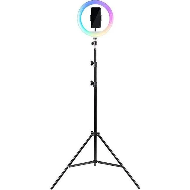 Havit ST7026 Ringlight Stativ med RGB-Lyskrans, Sort