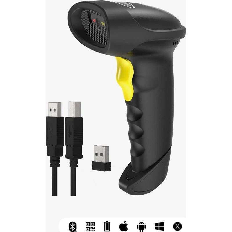 Inateck BCST-50 trådløs stregkodescanner 1D/2D, sort/gul