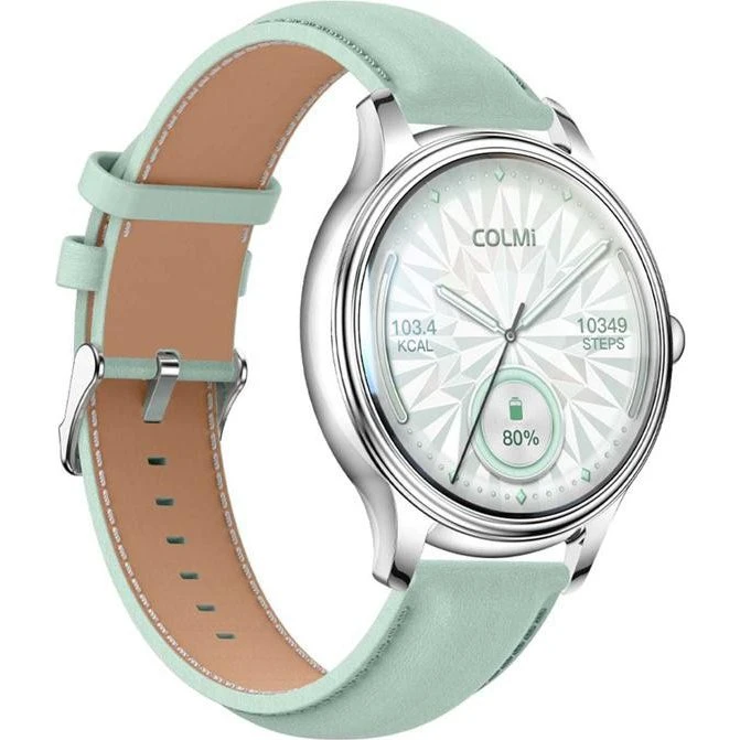 Colmi L28 Smartwatch Sølv/Grøn med Læderrem