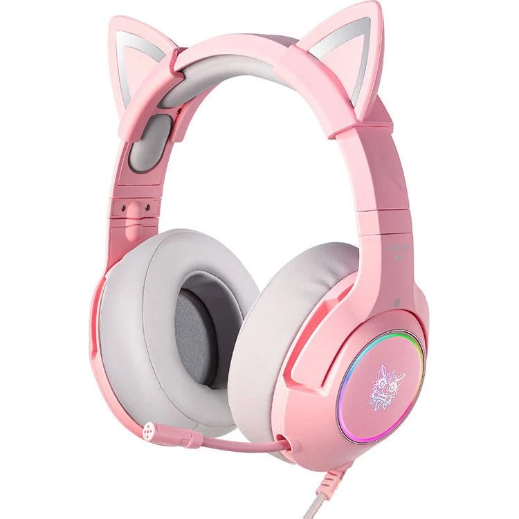 Onikuma K9 Pink RGB Gaming Headset med Mikrofon