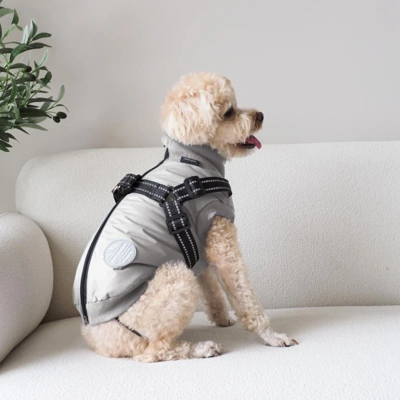 Nordic Paws Dogcoat Thor Lysegrå 35 cm med sele