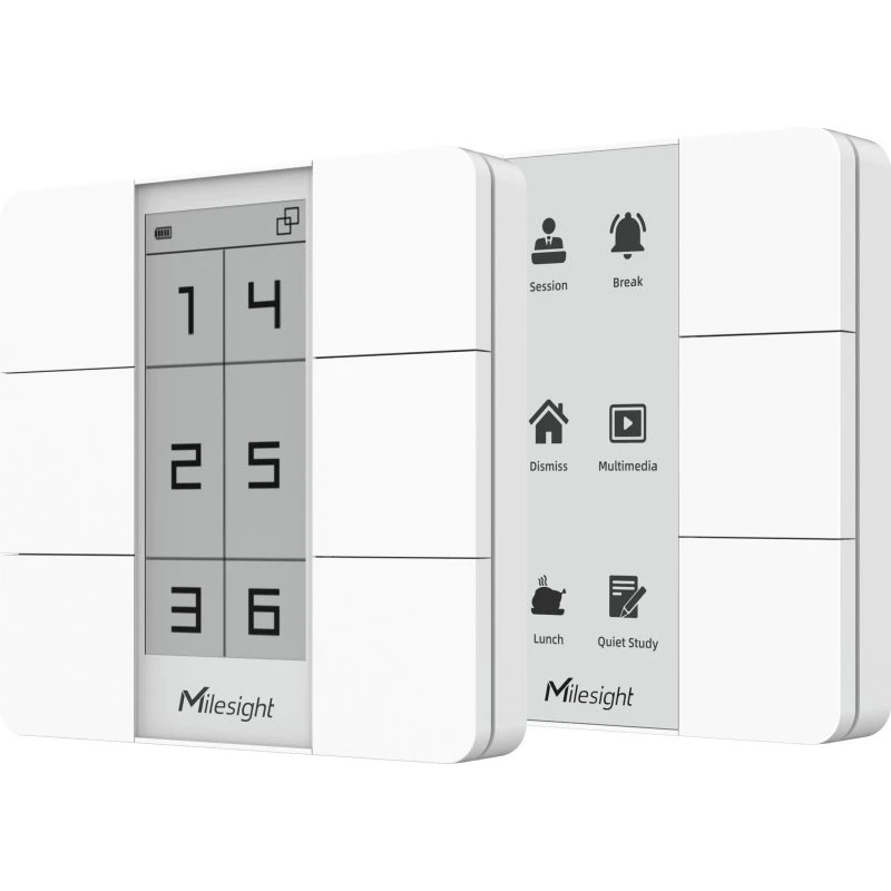 Milesight WS156 Smart Scene Panel – 6 knapper, E-Ink, hvid