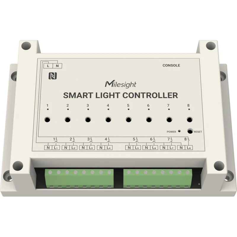 Milesight WS558 8-kredsløbs Smart Lyscontroller, 16A, LoRaWAN, Cremehvid