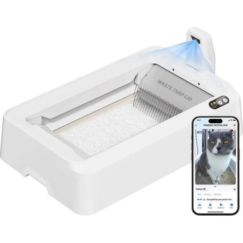 Petkit Purobot Crystal duo, hvid, selv-rensende kattebakke
