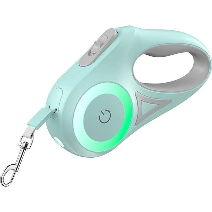 Rojeco 3m Automatisk Hundesnor Grøn med LED og 360° Rotation