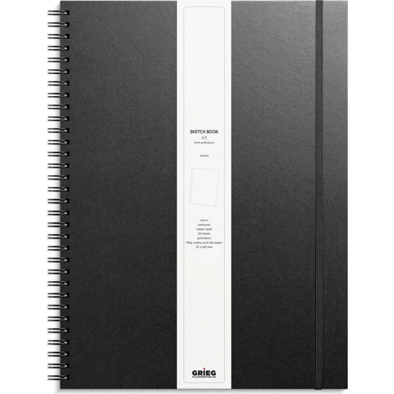 GRIEG Skitseblok A3 150 g, cremefarvet, ulinjeret