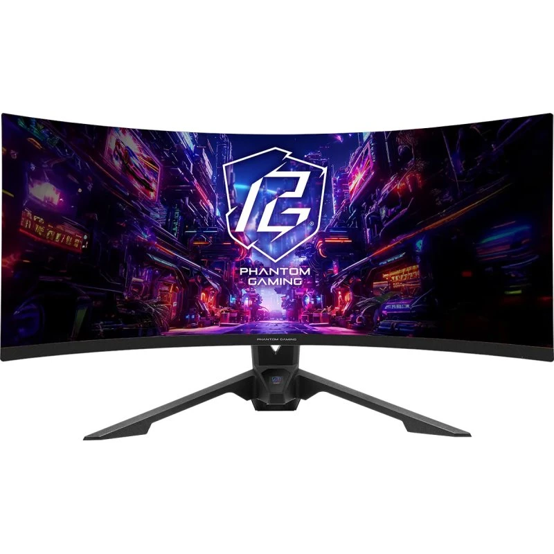 ASRock Phantom PG34QRT3A 34” Gaming-skærm, 180 Hz, 1 ms, VA, RGB, Sort