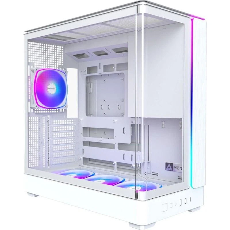 Montech King 45 Pro White Miditower med RGB-belysning