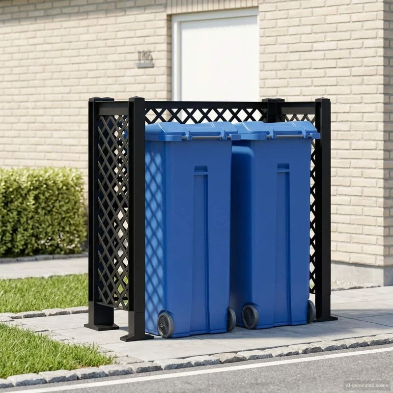 vidaXL Affaldskurvgitter Antracit 123 x 47 x 114 cm PP