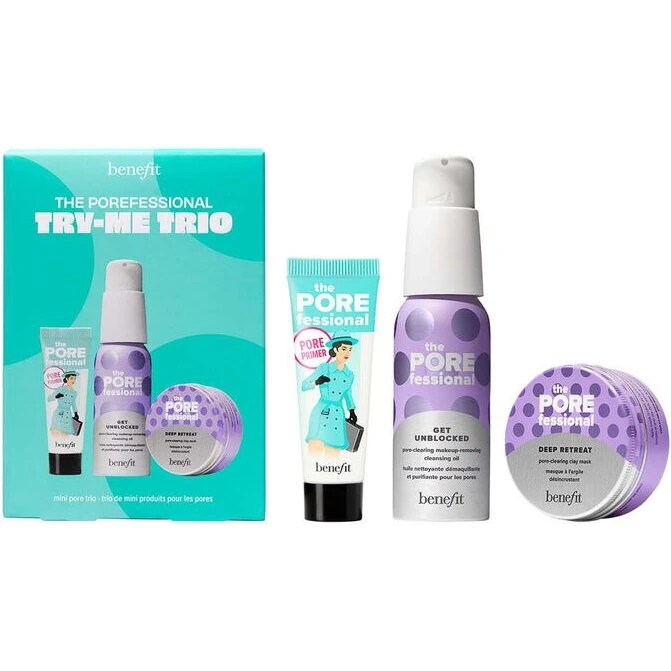 Benefit The POREfessional Try-Me Trio – mini renseolie, lermaske & primer