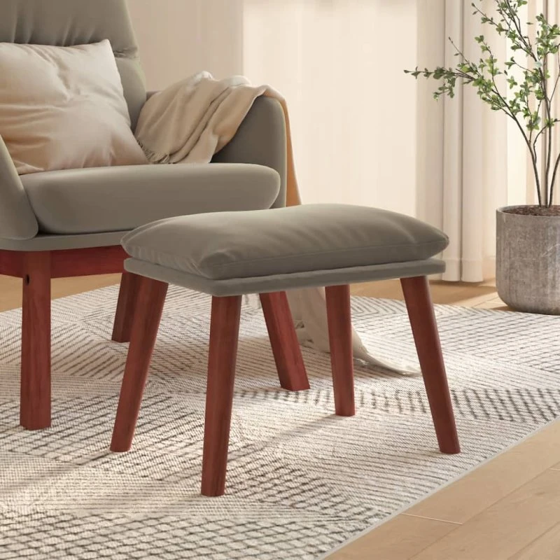 vidaXL Fodskammel 45x29,5x35 cm lysegrå fløjl