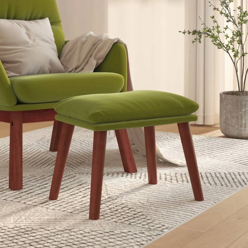 vidaXL Fodskammel 45x29,5x35 cm Lysegrøn Fløjl