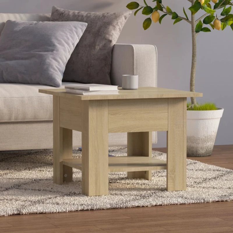 vidaXL sofabord 55x55x42 cm konstrueret træ sonoma-eg