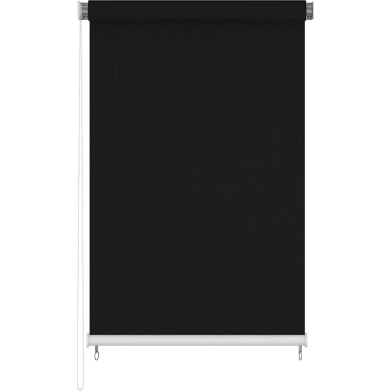 vidaXL Udendørs Rullegardin 165x230 cm Sort HDPE