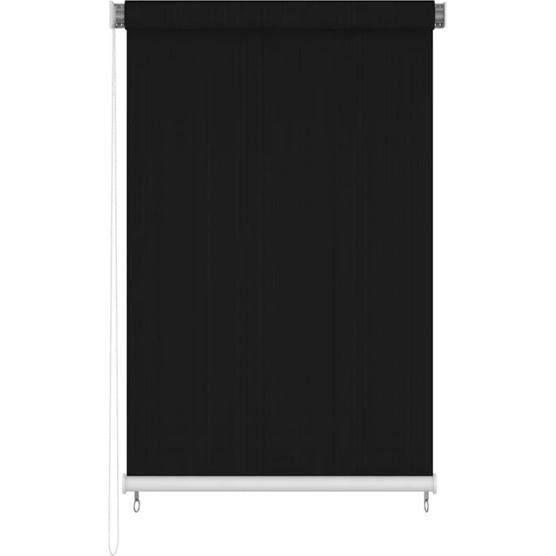 vidaXL Udendørs Rullegardin 185x230 cm Sort HDPE