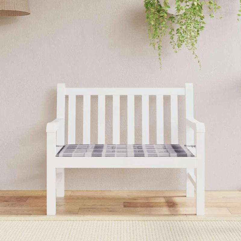 Hynde til havebænk 100×50×3 cm – ternet grå, Oxfordstof