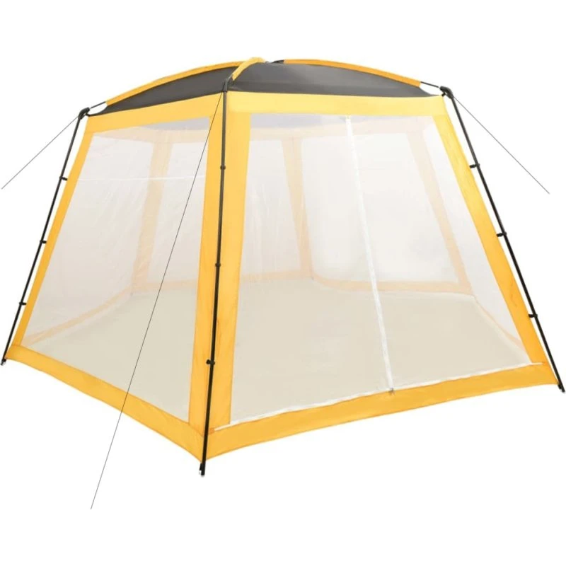 vidaXL Pooltelt 590x520x250 cm, gul, solafskærmning med netvægge