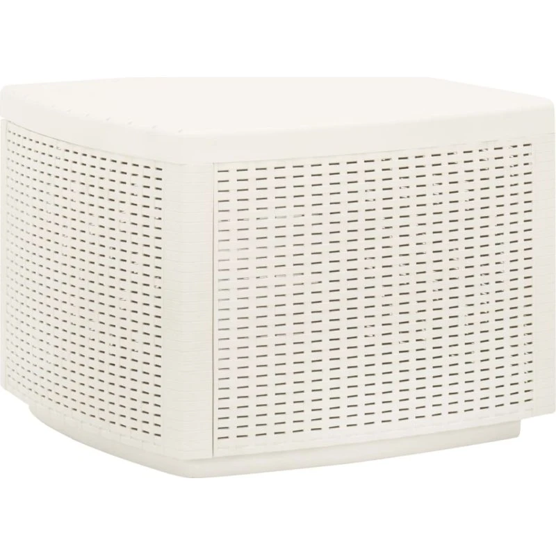 vidaXL Havebord 53x53x40 cm Hvid Rattanlook