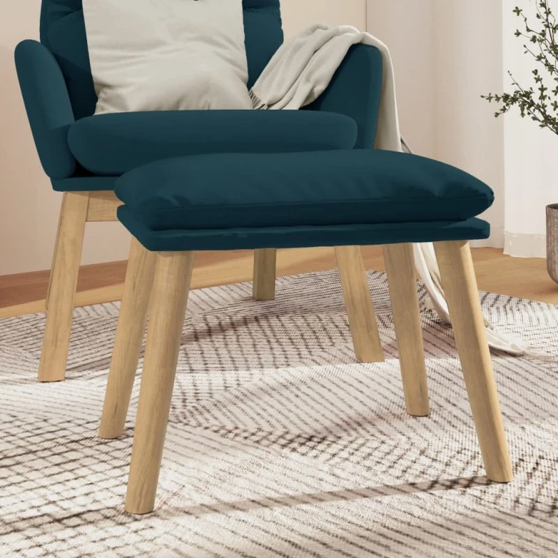 vidaXL Fodskammel 45x29,5x35 cm i fløjl, blå