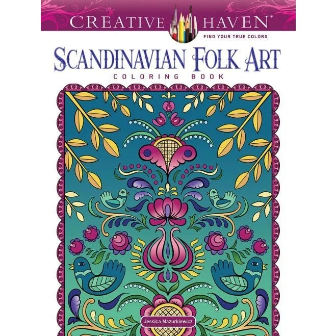 Creative Haven Scandinavian Folk Art Coloring Book