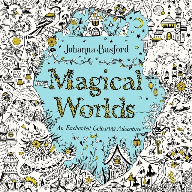 Johanna Bøges Magical Worlds – Farvelægningsbog med 80 sider