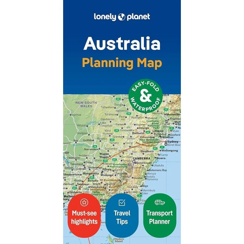 Lonely Planet Australia Planning Map – Vandsikker Rejsekort