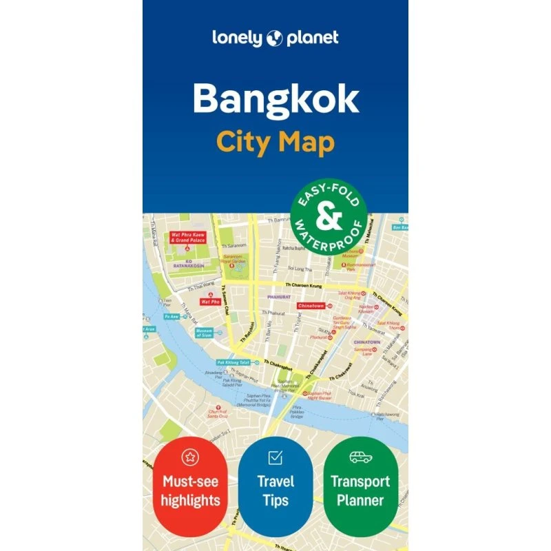 Lonely Planet Bangkok City Map - Vandsikker og foldbar rejseguide