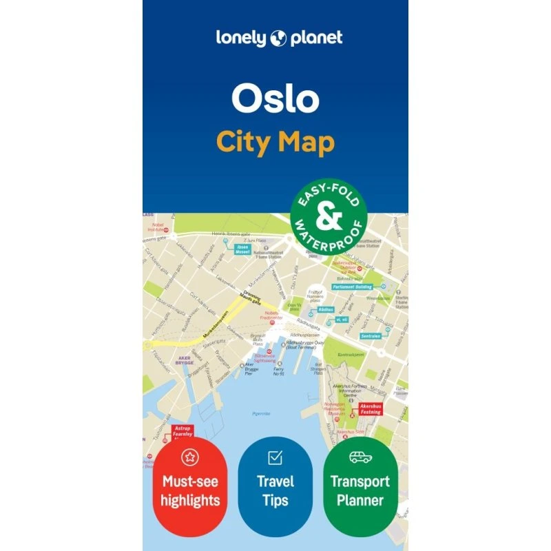 Lonely Planet Oslo City Map – Vandsikker, foldbar kort med slipcase