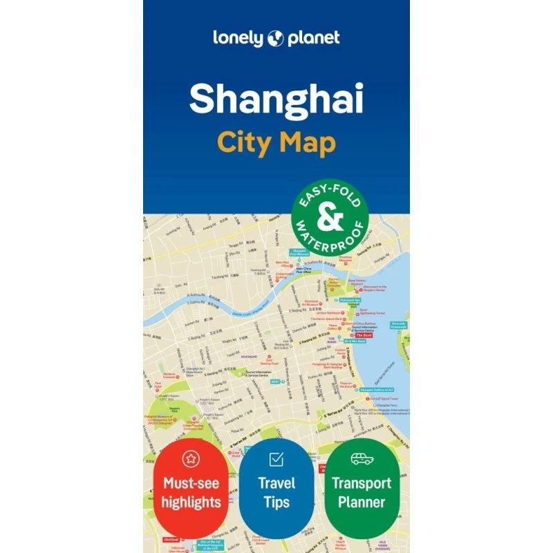 Lonely Planet Shanghai City Map – Vandsikker, foldbar kort med slipcase