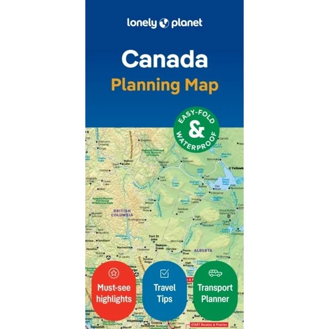 Lonely Planet Canada Planning Map – Vandsikker rejsekarton